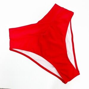 HOLIPICK HIGH WAISTED RED BIKINI BOTTOM SIZE LARGE NEW